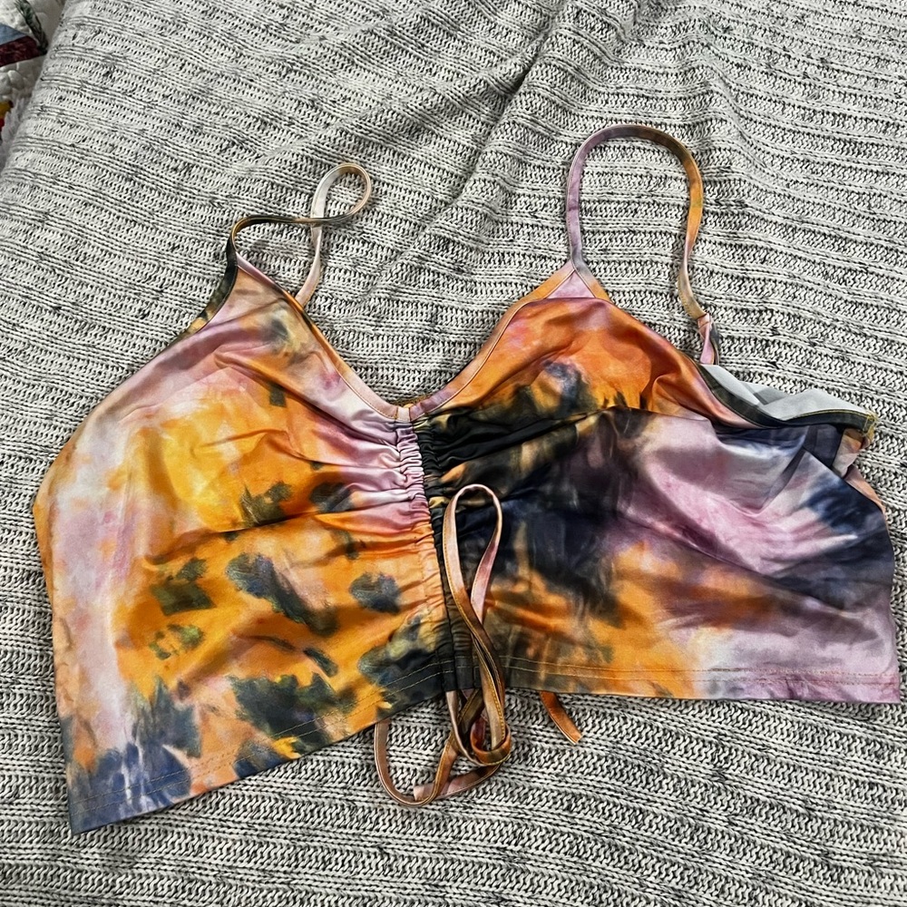 SHEIN Orange and Purple Tie-Dye Camisole
